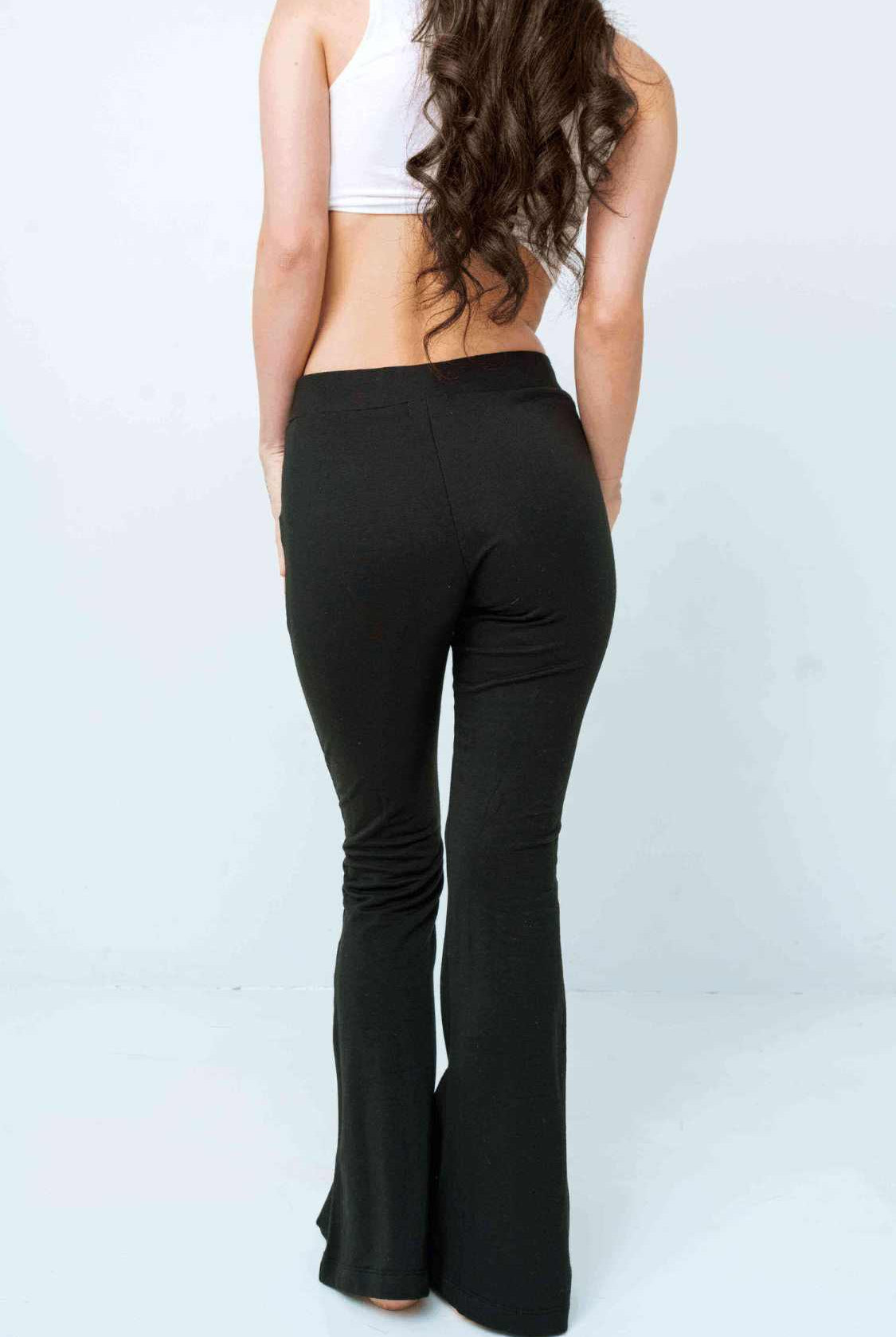 Wide Leg Seamed Black Pant - Ian Design Co