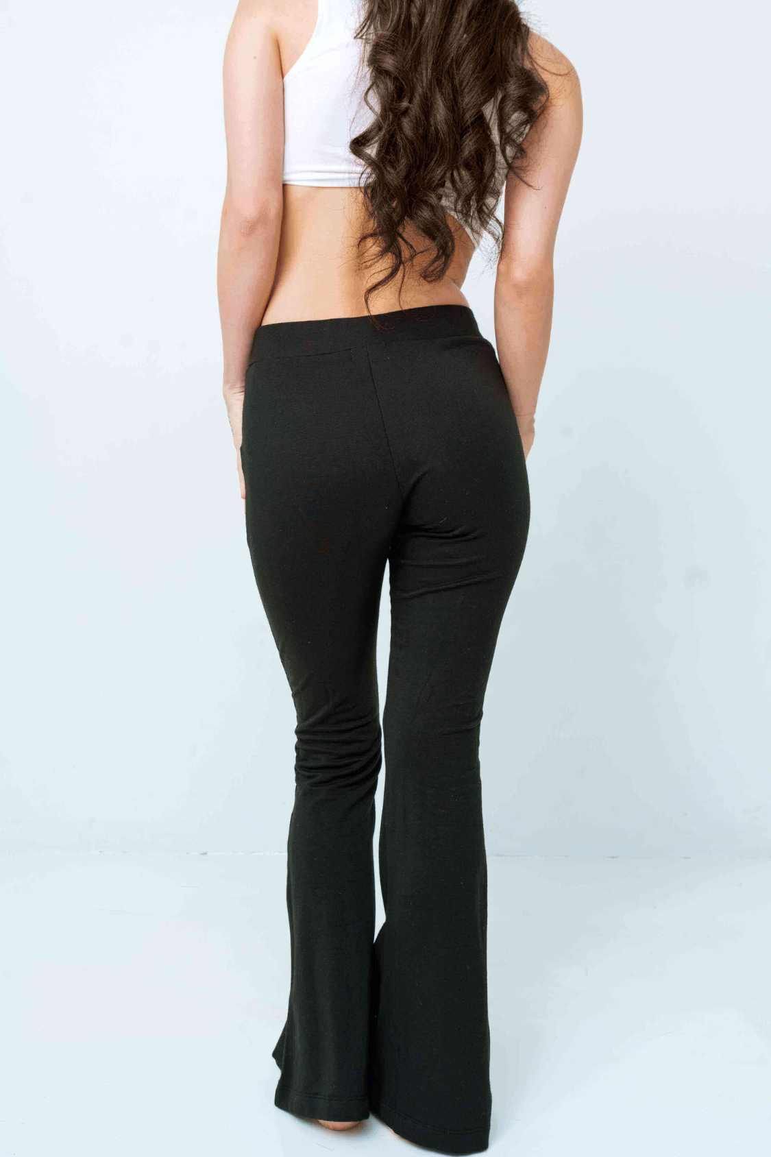 Wide Leg Seamed Black Pant - Ian Design Co